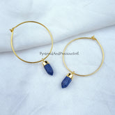lapis lazuli earrings, blue pencil earrings, dangle earrings, pencil point earrings, electroplated earrings, lapis earring, gift for her